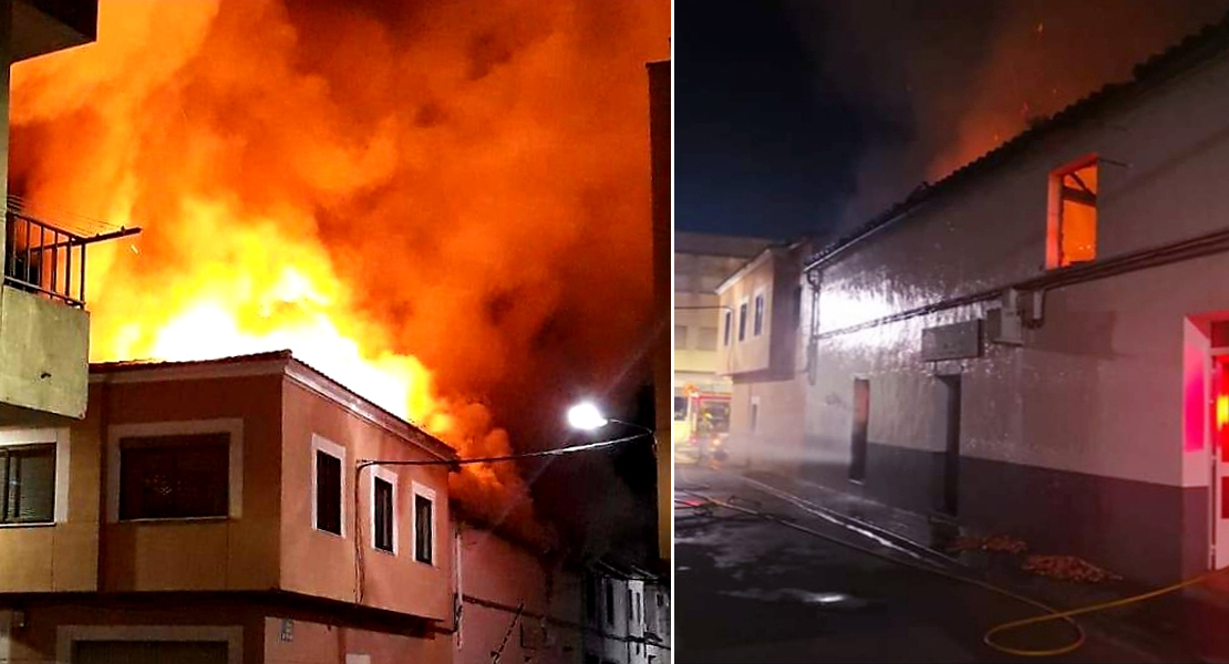 Incendio en una panadería de Coria (Cáceres)