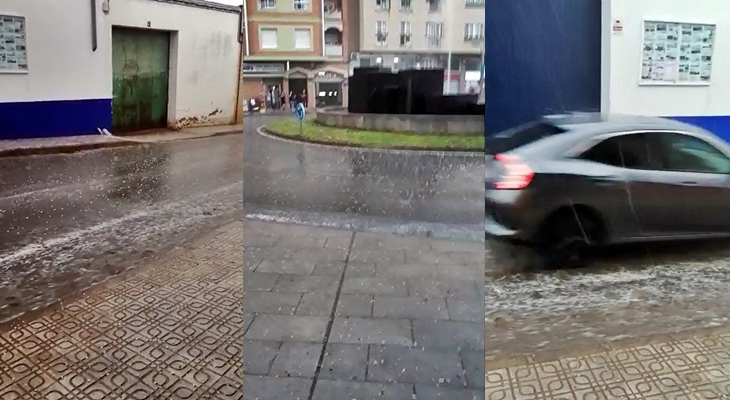 Fuerte granizada en Almendralejo (Badajoz)