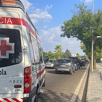 Una colisión en cadena deja dos heridos en la carretera de Sevilla (Badajoz)