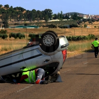 Una joven sufre un accidente en la carretera que une Badajoz y Valverde de Leganés