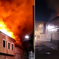 Incendio en una panadería de Coria (Cáceres)