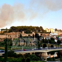 Un incendio obliga a cortar la Ronda Norte (Badajoz)