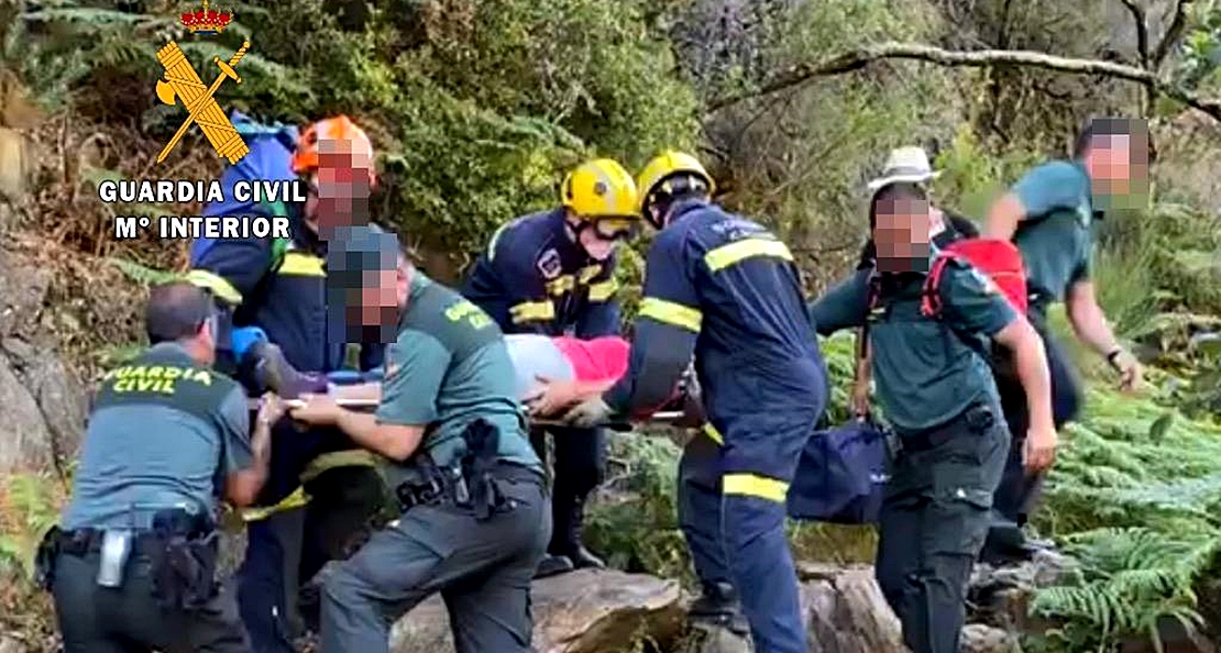 Complicado rescate de la Guardia Civil a una mujer en Sierra de Gata