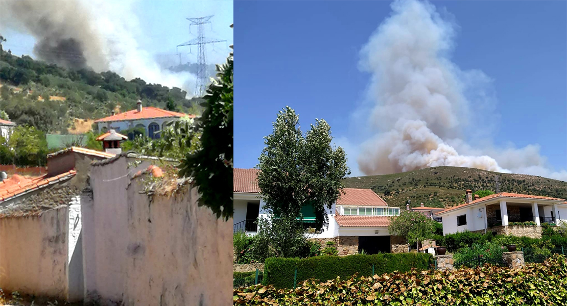 Bomberos Forestales luchan contra un incendio descontrolado en Cañaveral (Cáceres)