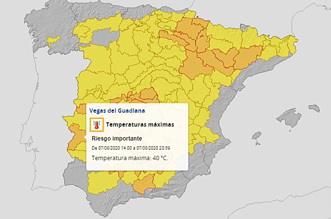 Varias comarcas extremeñas en alerta naranja por al temperaturas este viernes