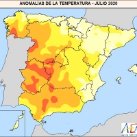 Julio de 2020 fue el tercero más cálido desde 1965