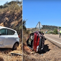 Dos heridos en una fuerte colisión en la carretera EX-110