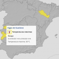 Avisos por altas temperaturas este martes en Extremadura