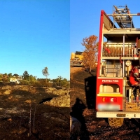 Amplio dispositivo para extinguir un incendio en la Urbanización San Marcos (Almendralejo)