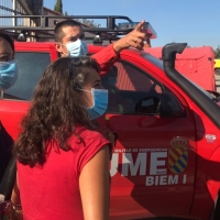 De Miguel y Rodríguez (UpE) visitan el puesto de mando del incendio de La Vera