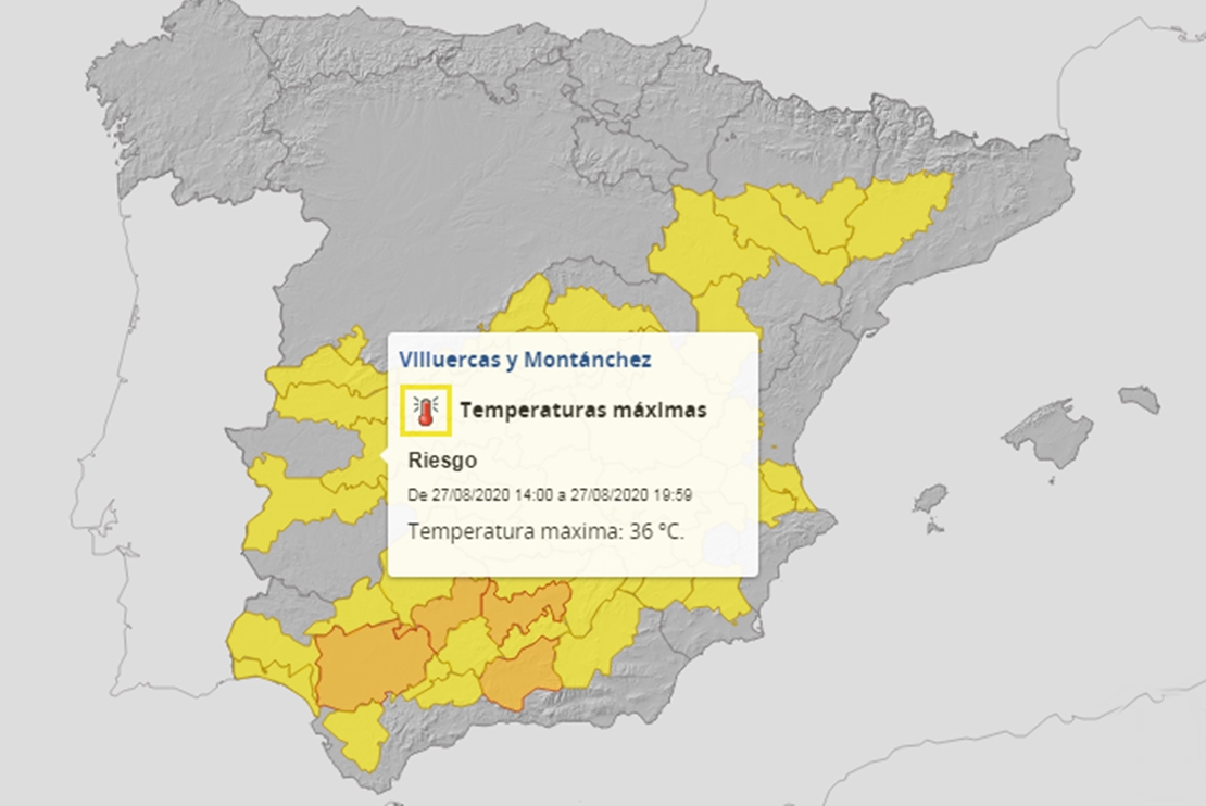 Amplían la alerta amarilla por calor en varias comarcas extremeñas