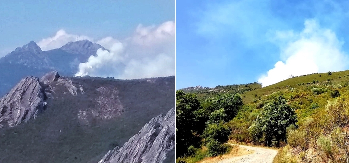 Bomberos Forestales intentan extinguir un incendio en Las Villuercas