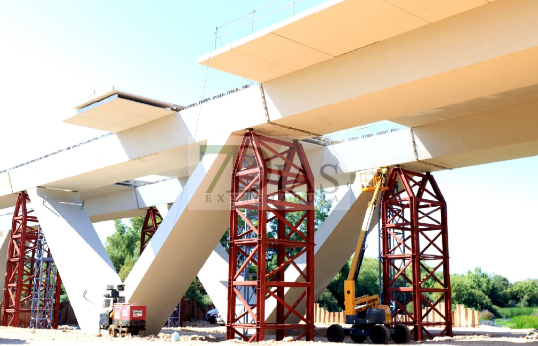 Así avanzan las obras del nuevo Puente en Badajoz