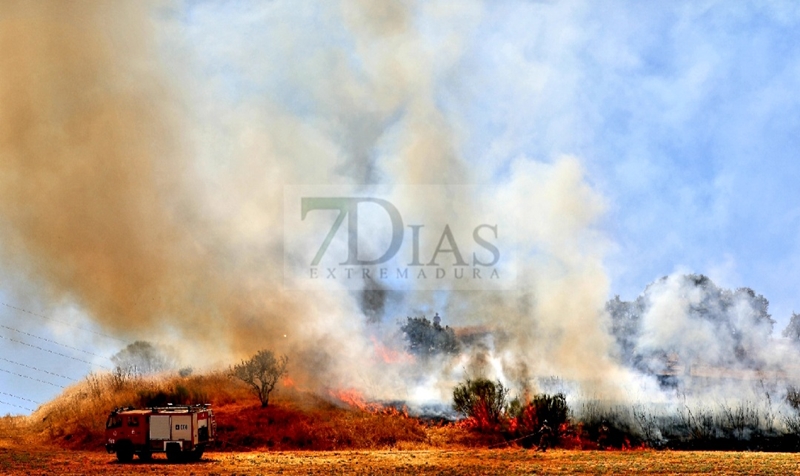 Un incendio alerta a los vecinos de la zona sur de Badajoz