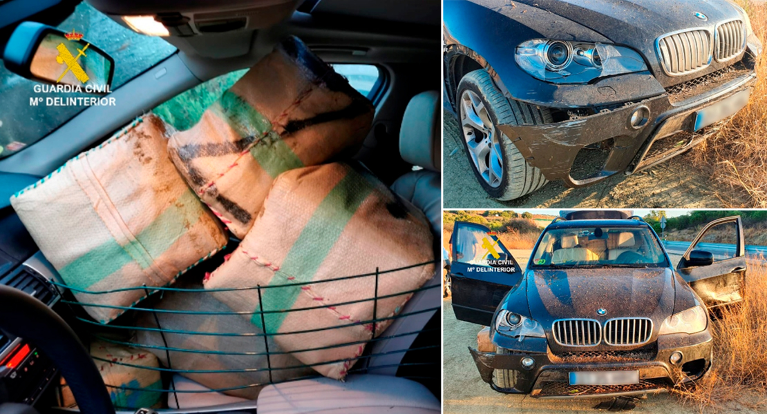 Un coche cargado de droga embiste un vehículo de la Guardia Civil camuflado