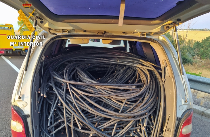 Intervienen más de 2.300 kilos de cable de cobre sustraído en una fotovoltaica de Olivenza