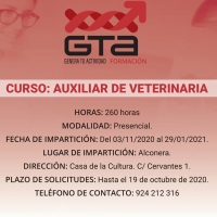 La Diputación de Badajoz organiza un curso de Auxiliar de Veterinaria