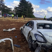 Accidente de tráfico en la carretera de Olivenza (Badajoz)