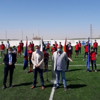 Puesta de largo del nuevo campo de fútbol de césped artificial de Guareña