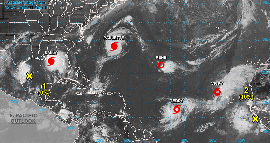 2 huracanes, 3 tormentas tropicales y 2 ondas cohabitan en el Atlántico