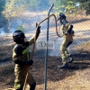 Un incendio afecta a varias parcelas en la Urbanización Las Rozas (Badajoz)