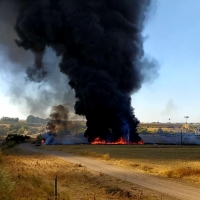 Incendio cercano al karting de Talavera la Real