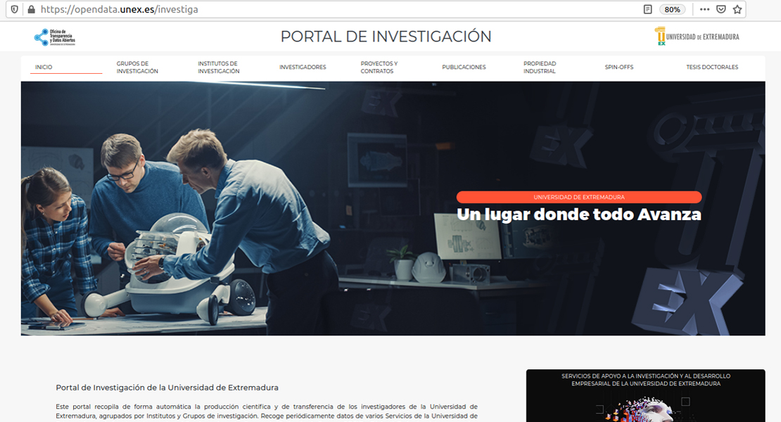 Nuevo Portal de Investigación de la Universidad de Extremadura