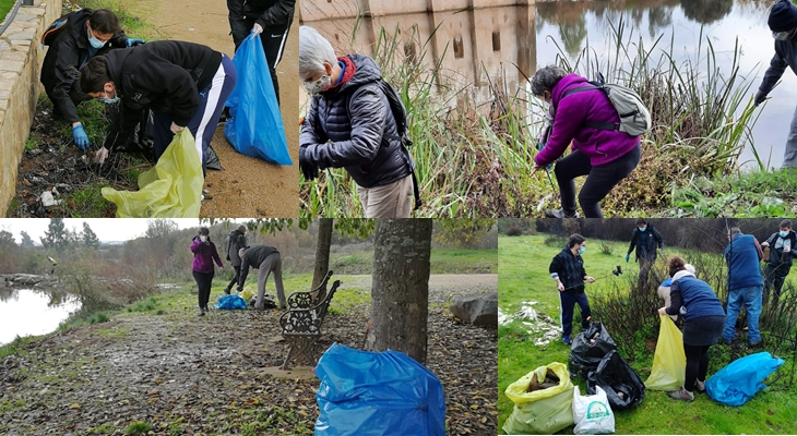 Recogen 270 kilogramos de residuos en el río Gévora a su paso por Badajoz