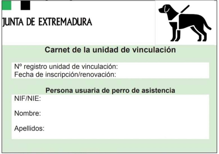 Primer carné de vinculación perro/persona con discapacidad en Extremadura