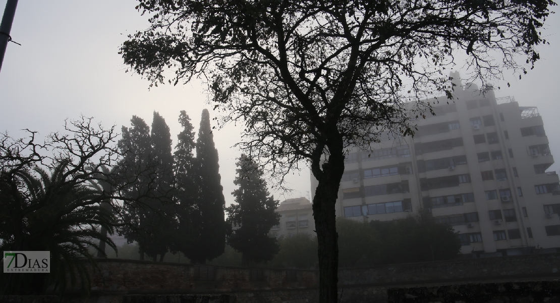 Badajoz amanece con intensas nieblas