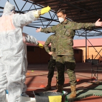 El Ejército forma voluntarios en Extremadura para desinfectar edificios