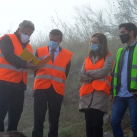 El presidente de la Diputación de Badajoz visita las obras del castillo de Magacela