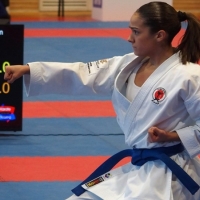 La karateca extremeña Paola García compite en el campeonato de España de clubes