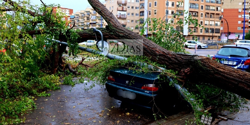 La tormenta deja numerosos destrozos en Badajoz y Gévora