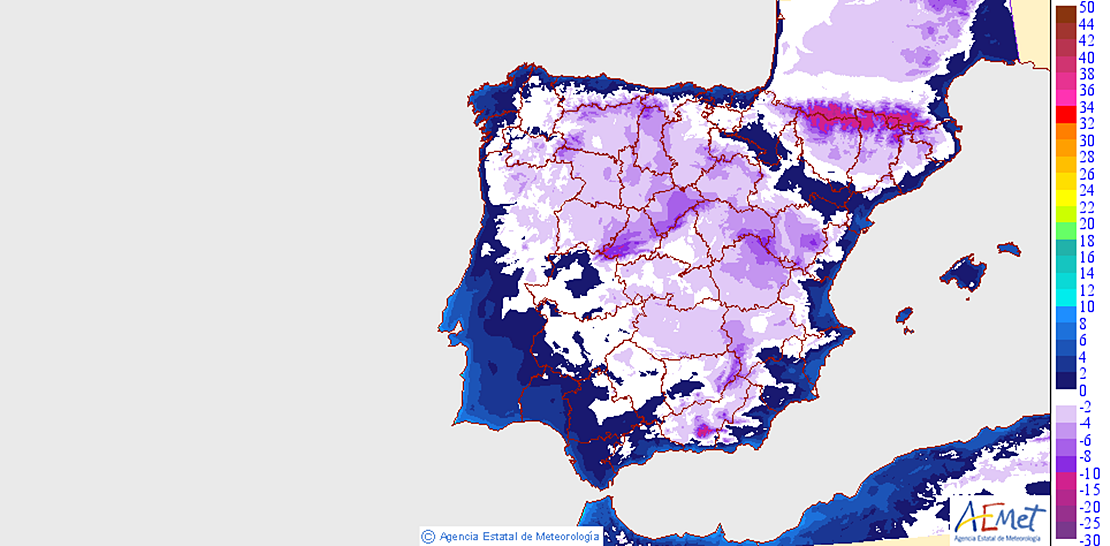 La AEMET ya avisa de un episodio excepcional de temperaturas muy bajas