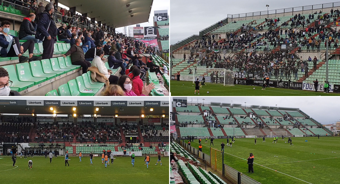Ambiente previo al derbi entre la AD Mérida y el CD Badajoz en el Estadio Romano &#39;José Fouto&#39;