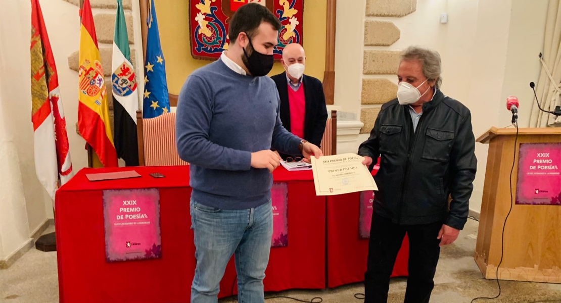 Pablo José Conejo, primer premio de Poesía ‘Cáceres Patrimonio de la Humanidad’