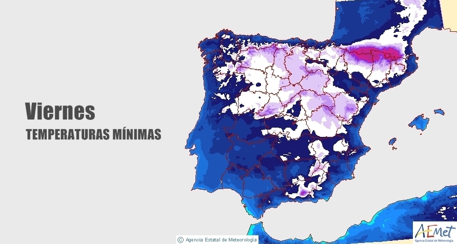 AEMET: La cota de nieve bajará a los 500 - 900 metros en toda la península