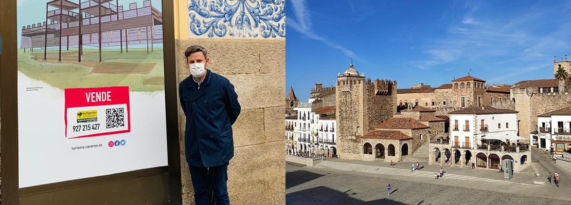 Utilizan escaparates de locales vacíos para promocionar Cáceres