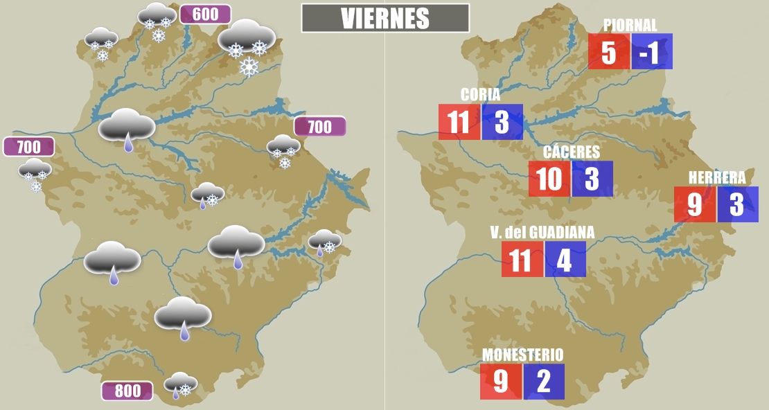 Este viernes volverá la nieve a Extremadura