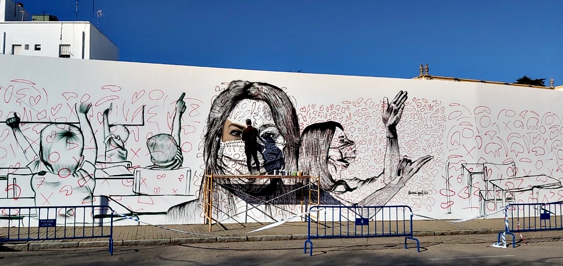Comienza en Badajoz el gran mural homenaje a la Educación