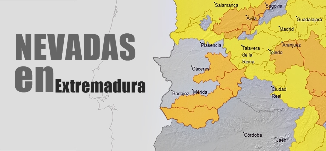 Alertas naranjas por nevadas en gran parte de Extremadura