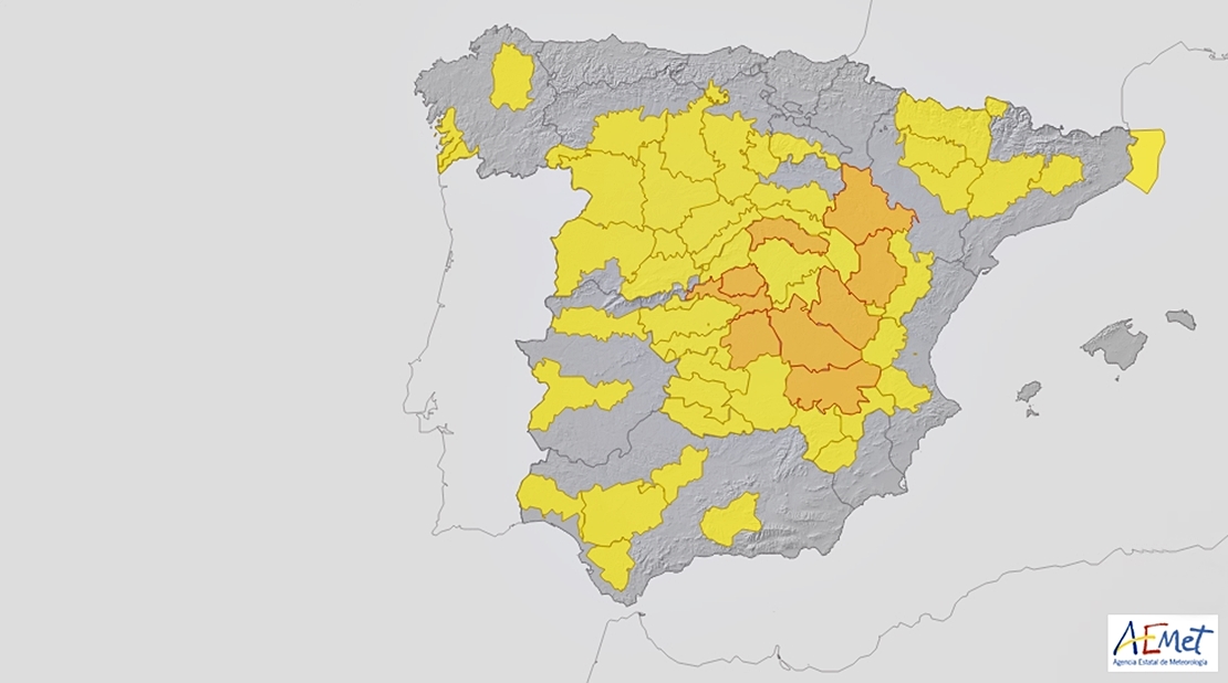 Vegas del Guadiana, Tajo y Alagón también estarán en alerta amarilla este miércoles