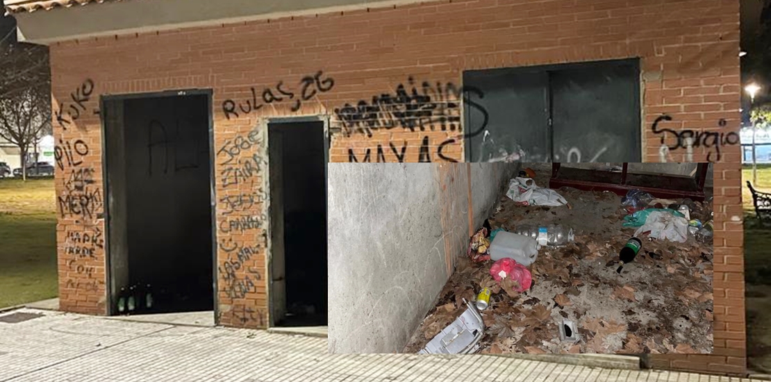 Cívica: Una caseta de un parque abandonado usada para botellones en Badajoz