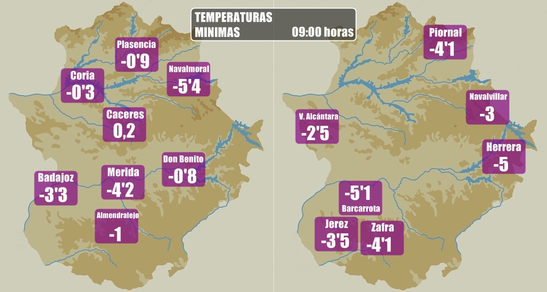 Extremadura se levanta congelada