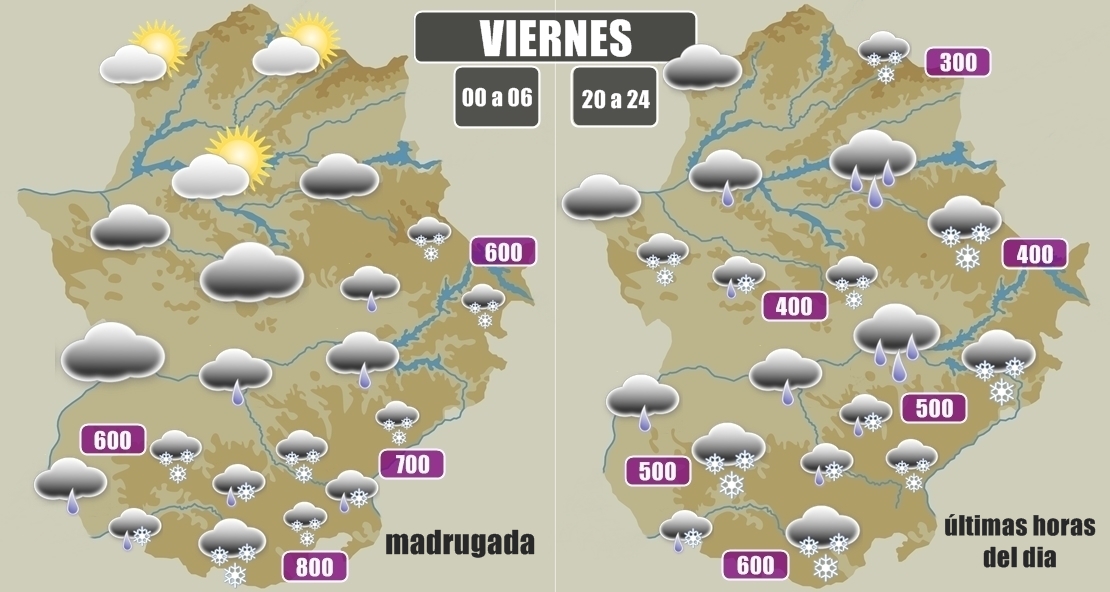 Extremadura: Pronóstico de nevadas para viernes y sábado
