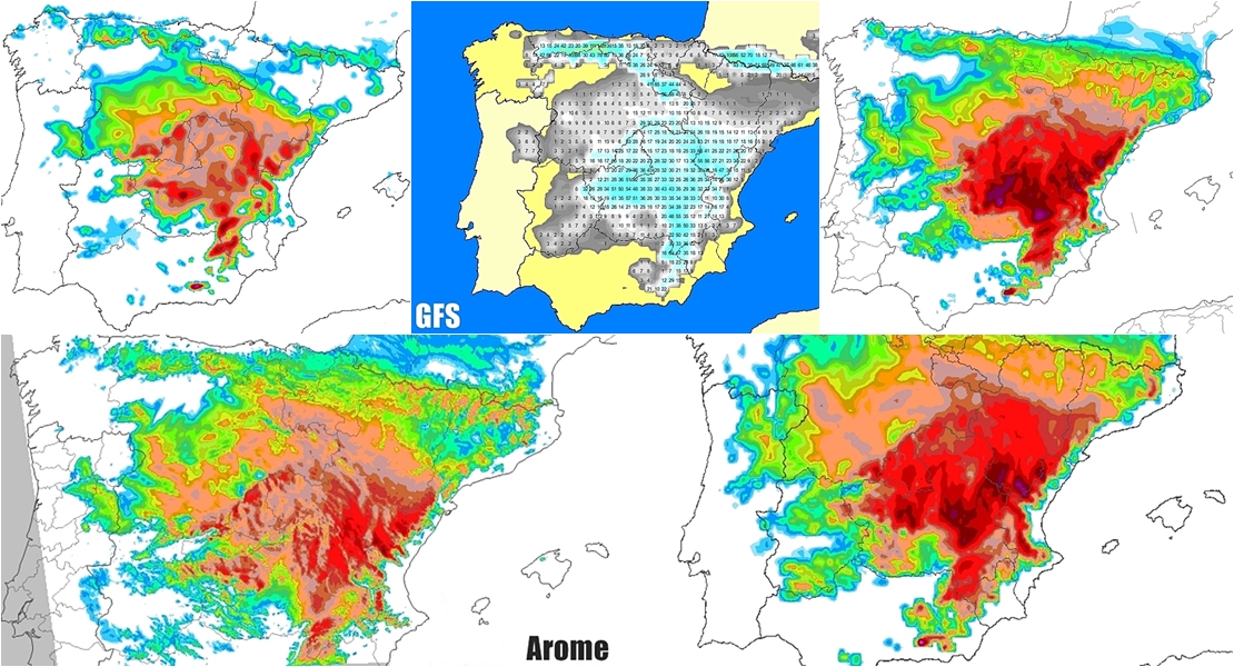 VIERNES-SÁBADO: Acumulados de nieve según los modelos meteorológicos