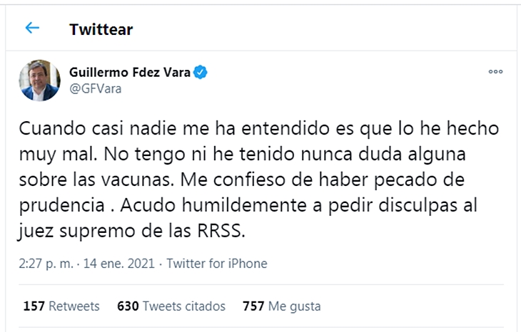 Monago no se cree la rectificación de Vara sobre la vacunación