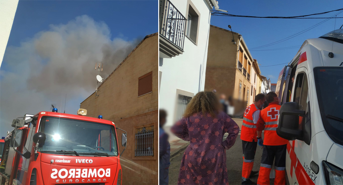 Dos personas afectadas tras un incendio de vivienda en Campillo de Llerena (BA)