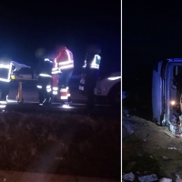 Vuelca un tráiler en la A-66 a la altura de Monesterio (Badajoz)